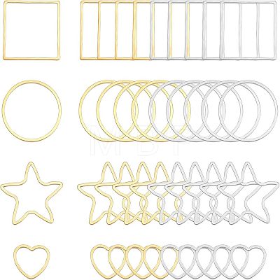 Unicraftale 80Pcs 8 Style 304 Stainless Steel Linking Ring STAS-UN0018-39-1