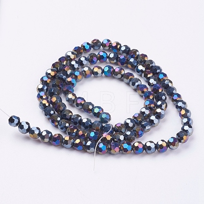 1 Strand Electroplate Glass Beads Strands X-EGLA-J042-6mm-AB01-1