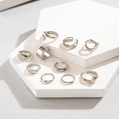 10Pcs Alloy Finger Rings Sets WG7802C-30-1