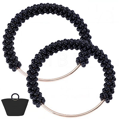 2Pcs Plastic Imitation Pearl Round Beaded Bag Handles FIND-BBC0005-11A-1