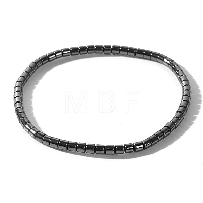 Synthetic Non-magnetic Hematite Beads Stretch Bracelets for Men PE4341-1