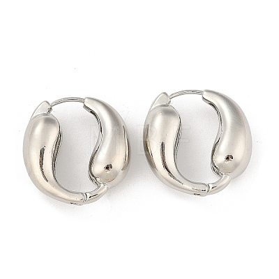 Brass Hoop Earrings for Women EJEW-U041-09P-1