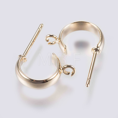 Brass Stud Earring Findings KK-J268-06G-1