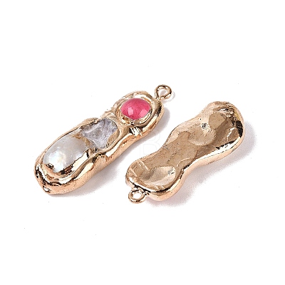 Natural Keshi Pearl & Dyed Agate Pendants PEAR-N030-01G-1