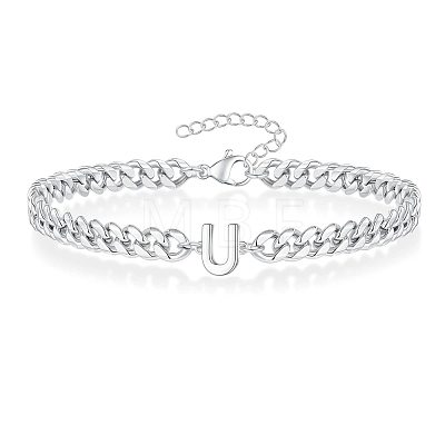Letter 304 Stainless Steel Link Bracelets FS-WG7830E-45-1