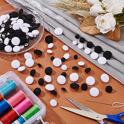   250Pcs 10 Styles 1-Hole Polyester Buttons DIY-PH0017-33-1