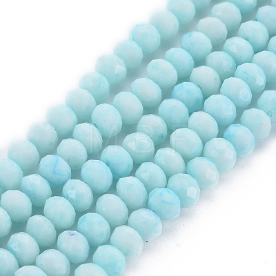 Opaque Baking Painted Glass Beads Strands EGLA-N006-009A-A-1