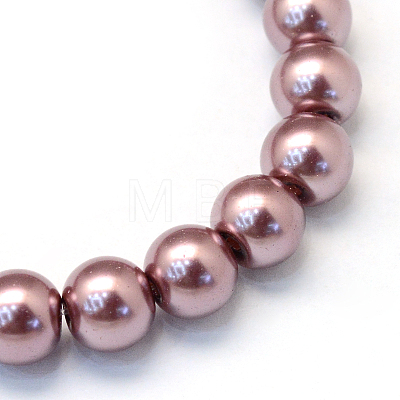 Baking Painted Pearlized Glass Pearl Round Bead Strands HY-Q003-6mm-58-1