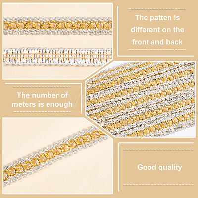 Polyester Braided Lace Trim OCOR-WH0078-08A-1