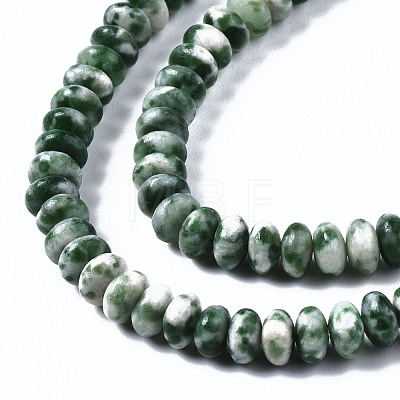 Natural Green Spot Jasper Beads Strands G-S366-128-1