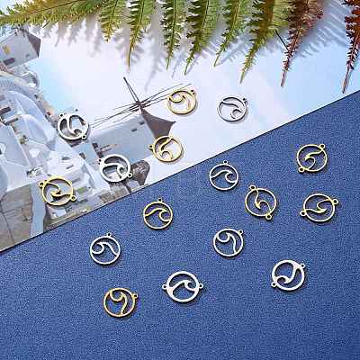 DIY Flat Round with Wave Making Findings Kits STAS-SZ0002-59-1