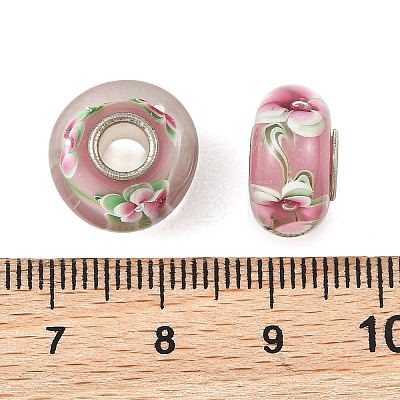 Lampwork & Brass Core European Beads LAMP-P019-01P-29-1