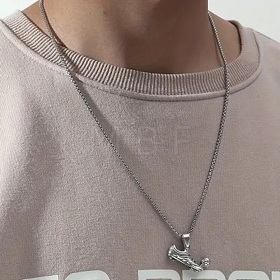 Football Soccer Shoe 667 Stainless Steel Pendant Necklaces for Men FS-WG4A7BD-02-1