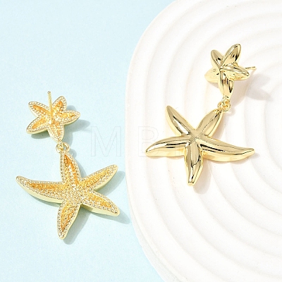 Brass Dangle Earrings EJEW-D352-06G-04-1