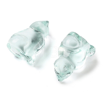 Glass Carved Cat Figurines DJEW-L023-B28-1