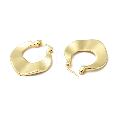 Brass Chunky Twist Rhombus Hoop Earrings for Women EJEW-A079-04G-1