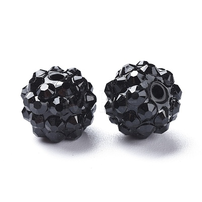 Chunky Resin Rhinestone Beads X-RESI-M019-32-1