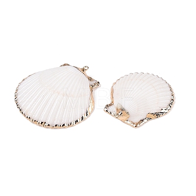 Natural Scallop Shell Pendants SSHEL-N038-14-1