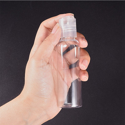 60ml Transparent PET Refillable Plastic Disc Top Cap Bottles MRMJ-WH0037-05B-1