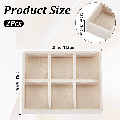 6 Grids Velvet Jewelry Display Trays ODIS-SP0002-24C-01-1