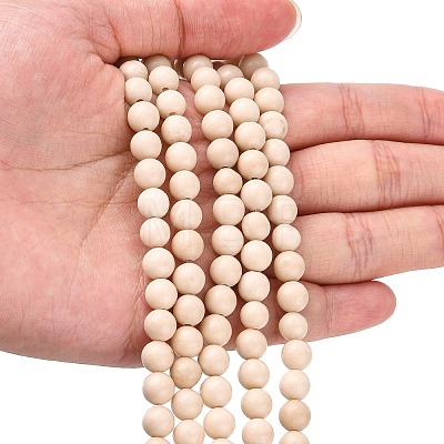 Natural Fossil Beads Strands LS-G-E110-6mm-2-1