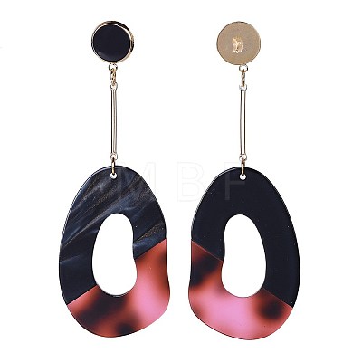 Cellulose Acetate(Resin) Dangle Stud Earrings EJEW-JE03121-03-1