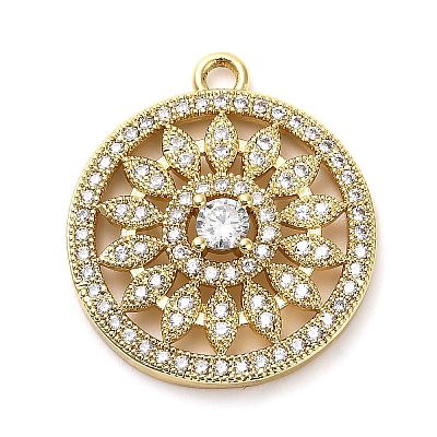 Brass Micro Pave Cubic Zirconia Pendants KK-L229-074G-1