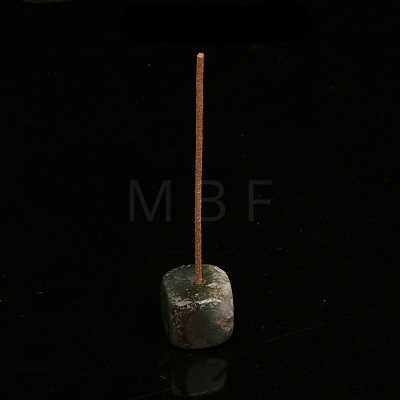 Natural Moss Agate Incense Burners Holder PW-WGE54A8-12-1