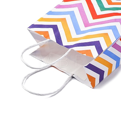 Wave Shaped Print Paper Packing Tote Bags LS-CARB-R001-01C-1