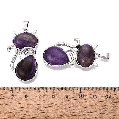 Natural Amethyst Pendants GG-N001-03P-01-1