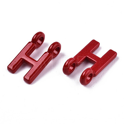 Spray Painted Alloy  2-Loop Link Pendants X-PALLOY-T075-48H-RS-1