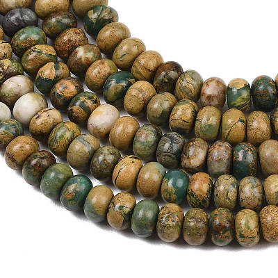 Natural Verdite Stone Beads Strands G-L647-D04-4x6mm-1