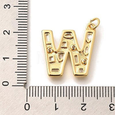 Brass Micro Pave Clear Cubic Zirconia Pendants KK-G521-01G-W-1