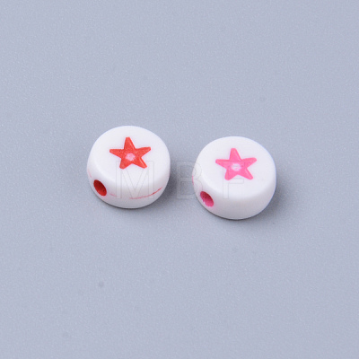 Opaque White Acrylic Beads X-MACR-S273-43-1