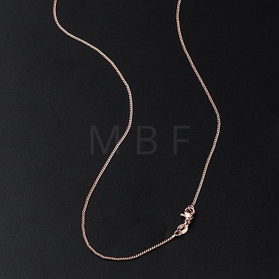 1mm Rack Plating Brass Twisted Chain Necklaces for Women Men MAK-L044-31RG-1