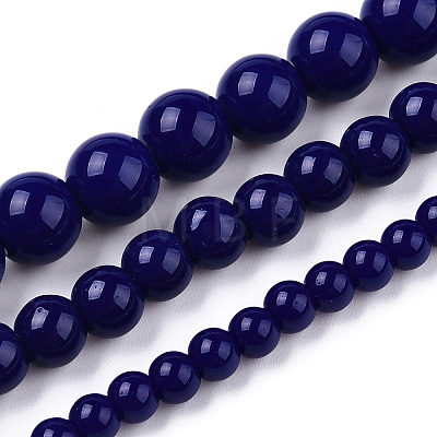 Opaque Solid Color Glass Beads Strands GLAA-T032-P6mm-03-1