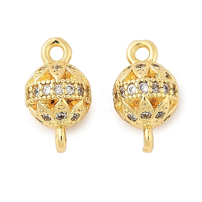 Brass Micro Pave Cubic Zirconia Connector Charms KK-U056-03G-1