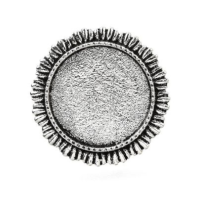 Vintage Adjustable Iron Finger Ring Components Alloy Cabochon Bezel Settings PALLOY-Q300-14AS-NR-1