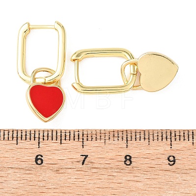 Brass Heart Hoop Earrings EJEW-C174-04G-1