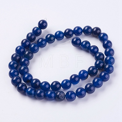 Natural Agate Beads Strands X-G-G583-8mm-12-1