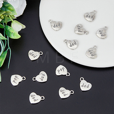 Father's Day Tibetan Style Heart Alloy Pendants FIND-HY0001-50-1
