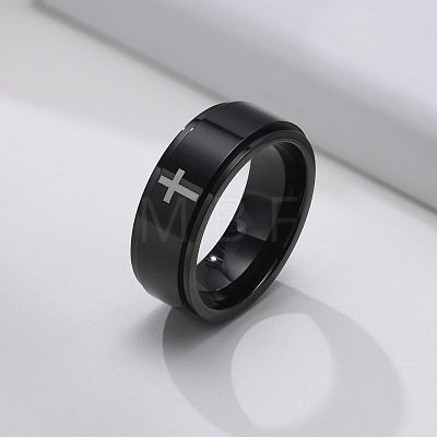 Stainless Steel Rotating Plain Band Ring WG30601-03-1