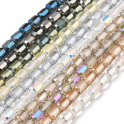 Electroplate Transparent Glass Beads Strands GLAA-C029-02A-1