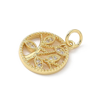 Brass Micro Pave Cubic Zirconia Pendants KK-S337-07G-B-1