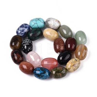 Natural & Synthetic Mixed Stone Beads Strands G-T142-70-1