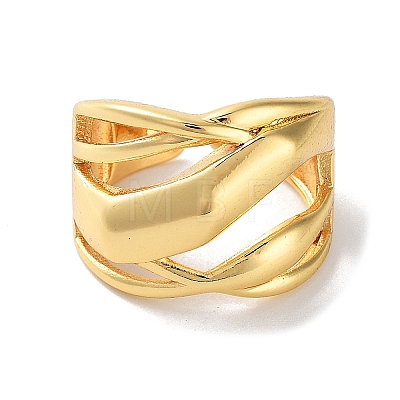 Brass Open Cuff Rings for Women RJEW-E292-18G-1