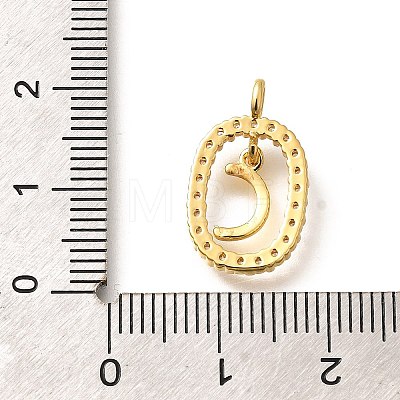 Brass Micro Pave Cubic Zirconia Pendants ZIRC-P123-01G-C01-1