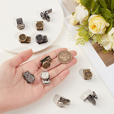 12Pcs 3 Colors Alloy Suspenders Replacement Clips No Sew Button Ends Adjustable Brace Clips For Overalls Pants Hats Garment BUTT-CY0001-35-1