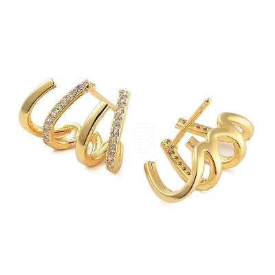 Rack Plating Claw Brass Clip-on Earrings EJEW-N055-43G-RS-1