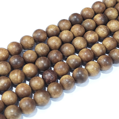 Natural Sandalwood Beads Strands X-WOOD-F008-02-D-1